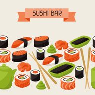 Seamless pattern with sushi N4