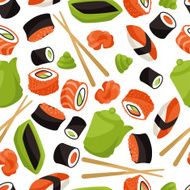 Seamless pattern with sushi N5
