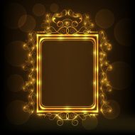 Golden shiny floral design decorated frame N2