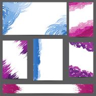 Set of designs banners with blots paint