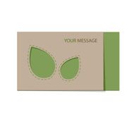 Recyclable card with green leaves