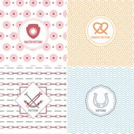 Vector geometry line seamless patterns For labels and design element N2