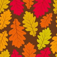 Oak leaves seamless pattern vector natural endless background