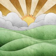 sunset and sunrise view recycled paper craft