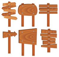 wooden signs and elements