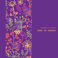 Vector colorful garden plants vertical frame seamless pattern background N2