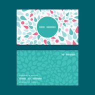 Vector abstract colorful drops vertical round frame pattern business cards N2