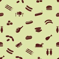 meat food icons and symbols seamless pattern eps10 N2