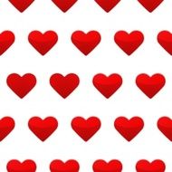 Red hearts seamless pattern white background N2