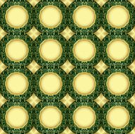 seamless green and gold pattern - vector