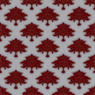 grey background with red flowers and leaves