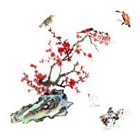 plum bloom stone and animal N6