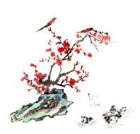 plum bloom stone and animal N7