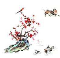 plum bloom stone and animal N8