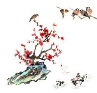 plum bloom stone and animal N9