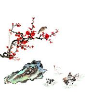 plum bloom stone and animal N12