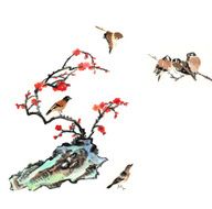 plum bloom stone and animal N17