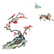 plum bloom stone and animal N18