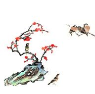 plum bloom stone and animal N19