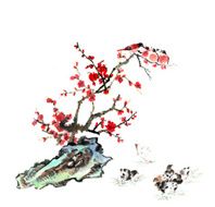 plum bloom stone and animal N26