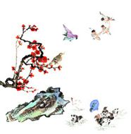 plum bloom stone and animal N30