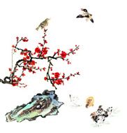 plum bloom stone and animal N31
