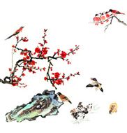 plum bloom stone and animal N32