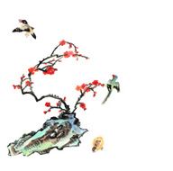plum bloom stone and animal N46
