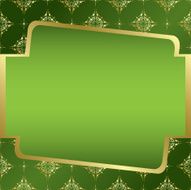 green and golden frame on tracery