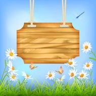 Sky Green Grass Flowers Wood Board?