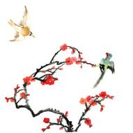 plum bloom and animal N26