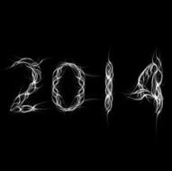 Vector abstract background in 2014 out of the smoke