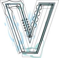 font Illustration Letter v N13