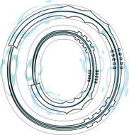 font Illustration Letter O N14