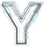font Illustration Letter Y N14