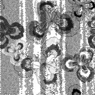 Monochrome floral seamless pattern with hand drawn irises Vector design