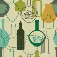 Seamless pattern with wine bottles N4