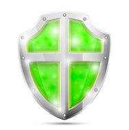 Glossy Magic Green Shield Icon