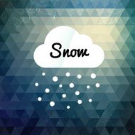 Retro styled winter cloud design card N2