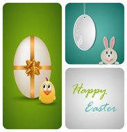 Happy Easter decoration made from white paper