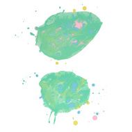 Splash blot banner set on white background handmade brush stroke N6