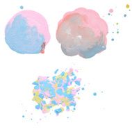 Splash blot banner set on white background handmade brush stroke N7