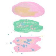 Splash blot banner set on white background handmade brush stroke N9