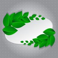 Frame with green leaves