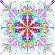 Multicolor fractal pattern in stained glass window style