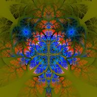 Multicolor fabulous fractal pattern Collectiont - tree foliage N2