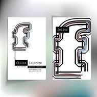 Business card design with letter F N2