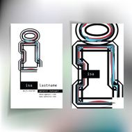 Business card design with letter I N2