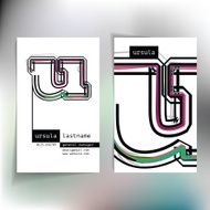 Business card design with letter U N2