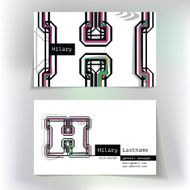 Business card design with letter H N2